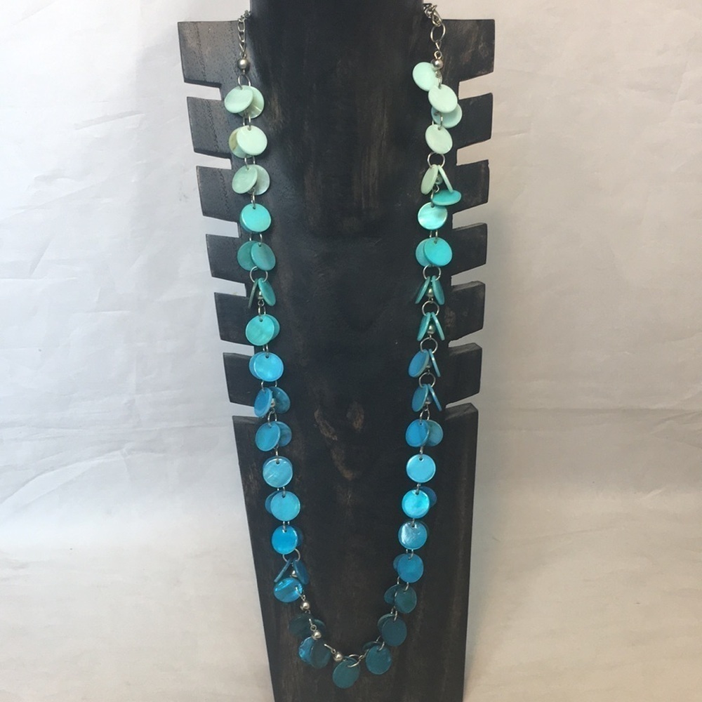 Shades OF BLUE PLATED LONG NECKLACE